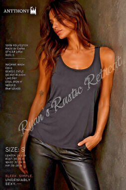 ANTTHONY Women’s Black Sleeveless Tank Top Size S Stretch Casual Basic Blouse DK